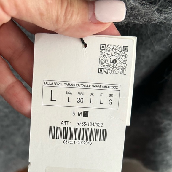 NWT Women's Zara Asymmetric Alpaca Blend Knit Bolero Size L - Picture 7 of 9